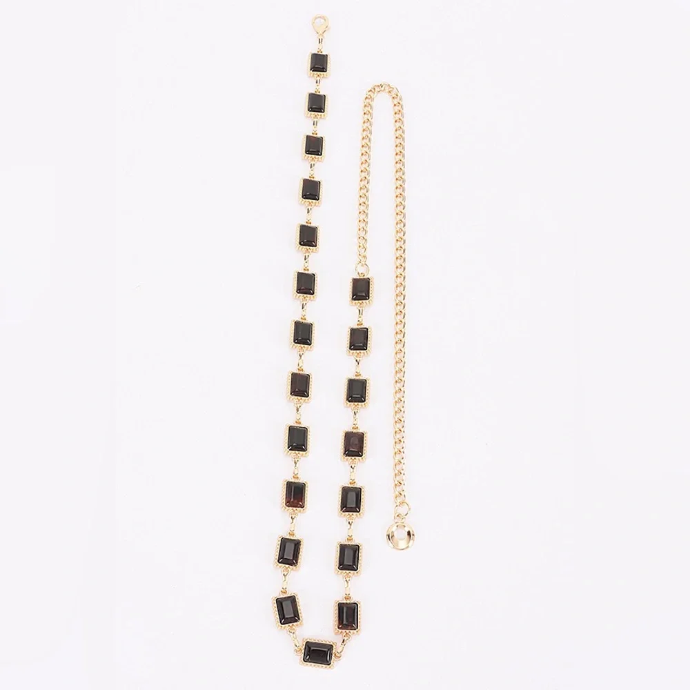 Vintage Acrylic Metal Chain Link Statement Belt